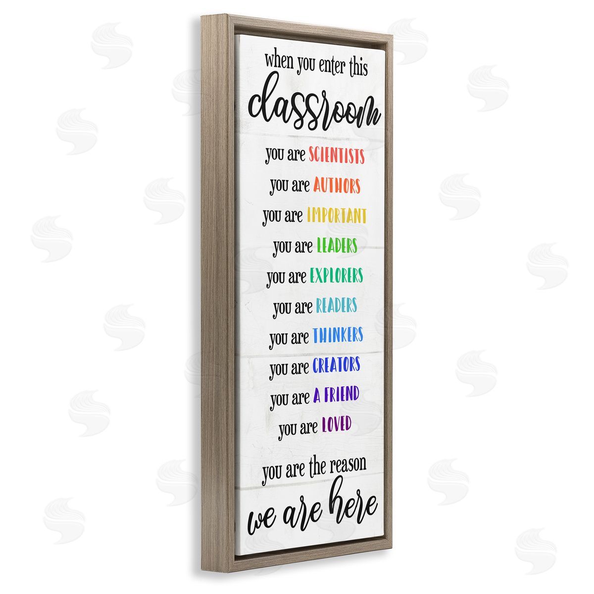 Inspirational Types of Students Brown Floating Frame Canvas Wall Art, Home Decor by Stupell Studio
