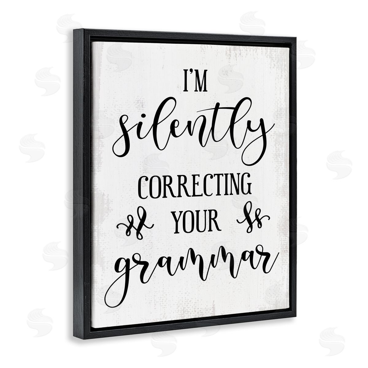 Silently Correcting Your Grammar Black Floating Frame Canvas Wall Art, Home Decor by Stupell Studio