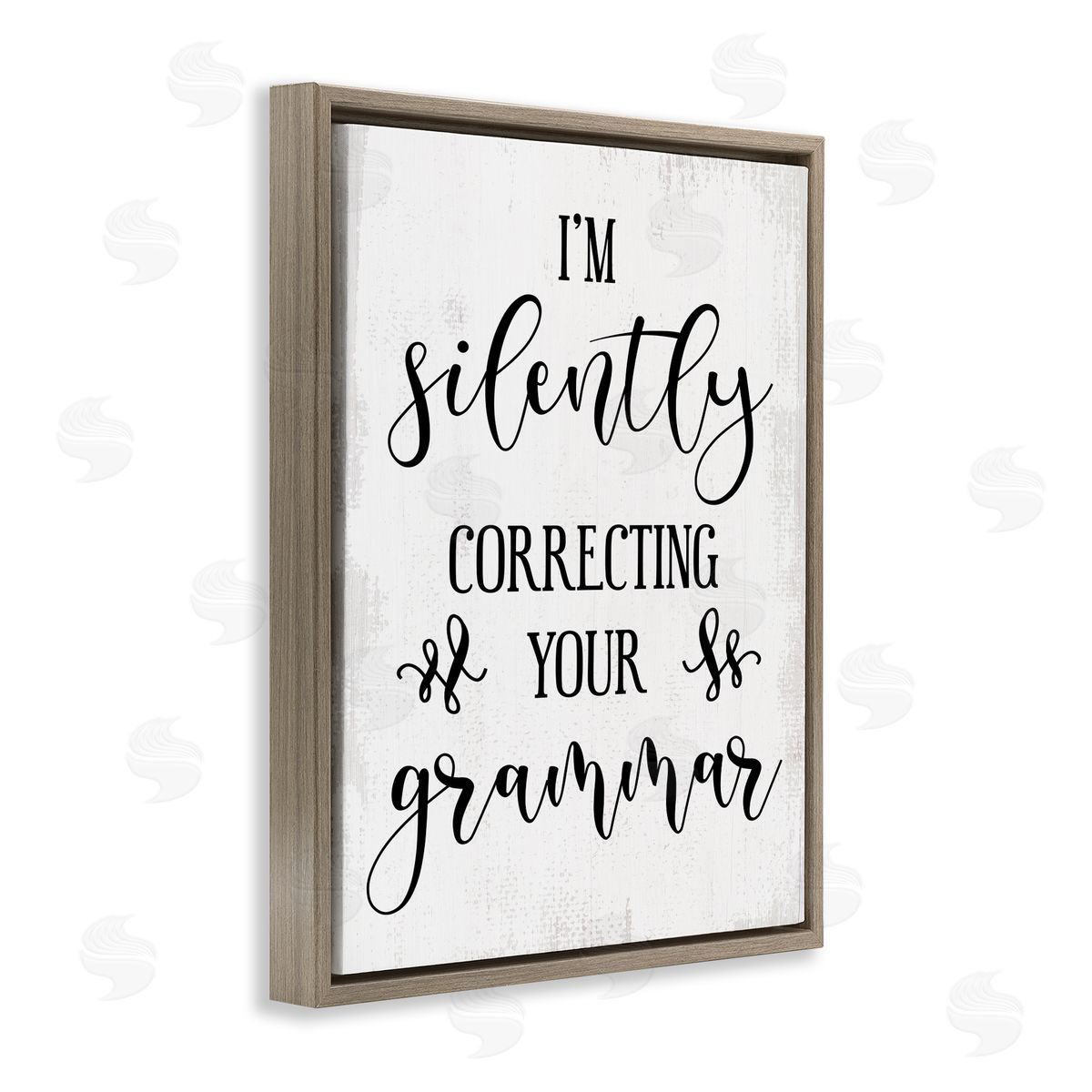 Silently Correcting Your Grammar Brown Floating Frame Canvas Wall Art, Home Decor by Stupell Studio