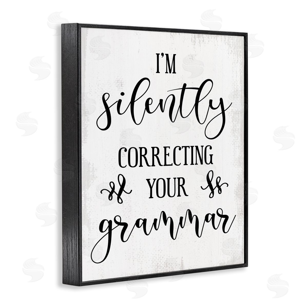 Silently Correcting Your Grammar Black Frame Print Wall Art, Home Decor by Stupell Studio
