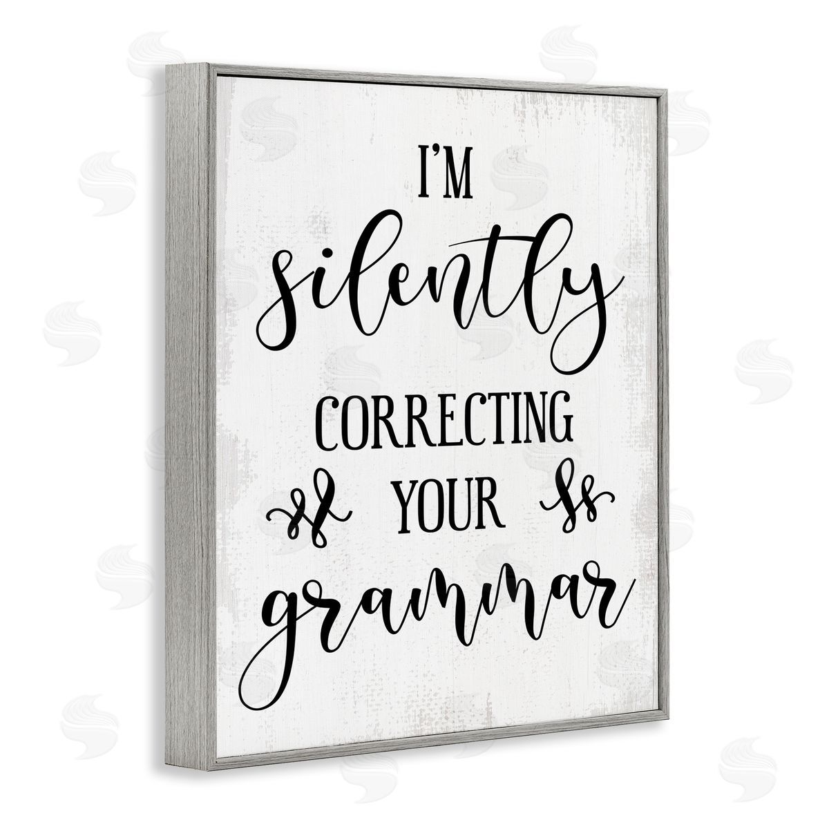 Silently Correcting Your Grammar Grey Frame Print Wall Art, Home Decor by Stupell Studio