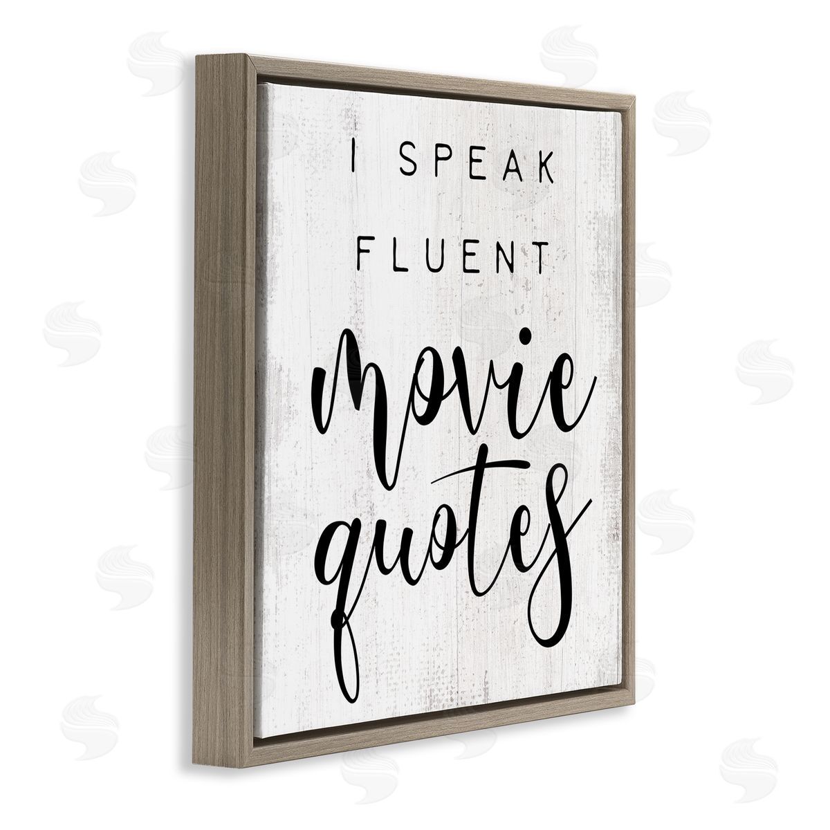 Fluent Movie Quotes Phrase Brown Floating Frame Canvas Wall Art, Home Decor by Stupell Studio