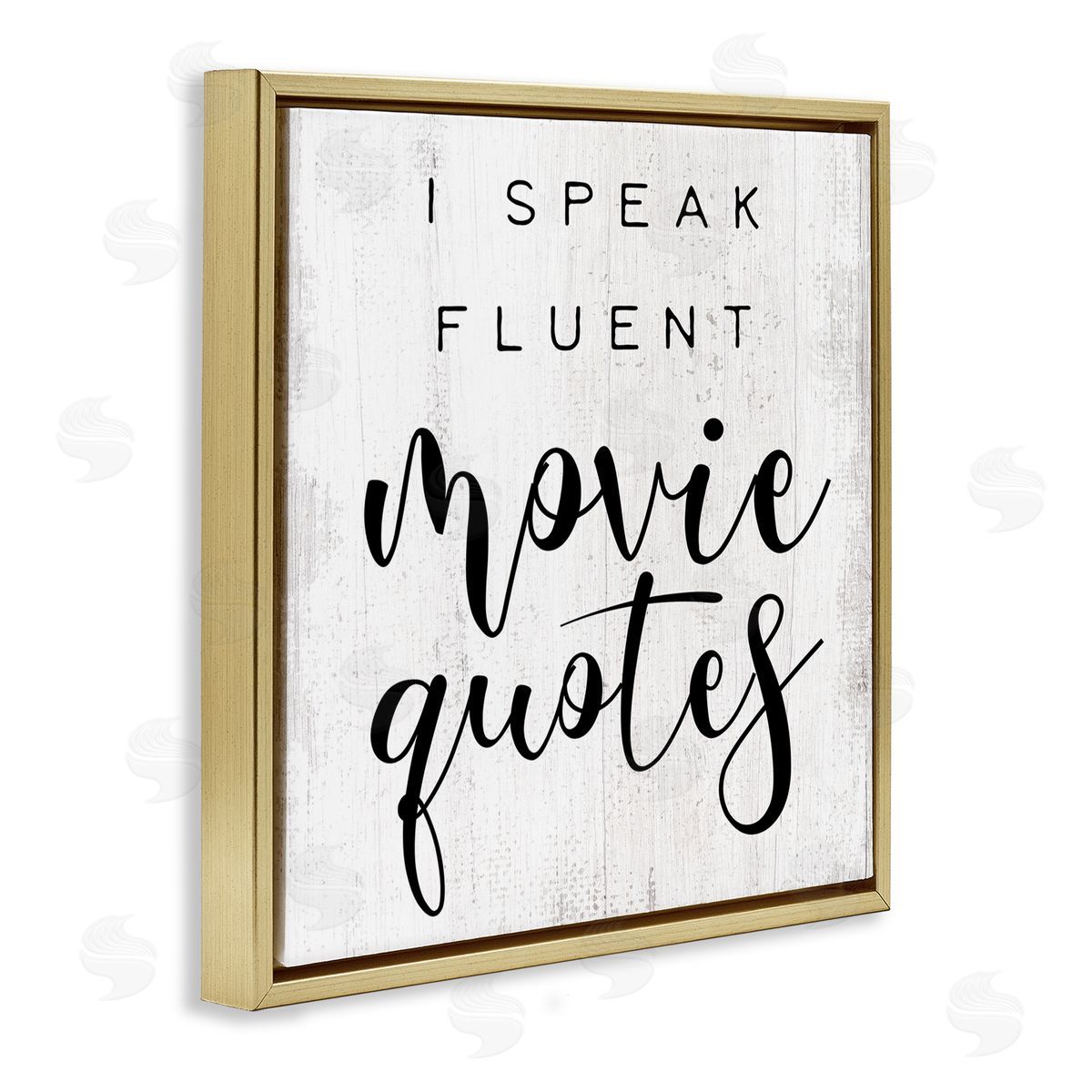 Fluent Movie Quotes Phrase Gold Floating Frame Canvas Wall Art, Home Decor by Stupell Studio