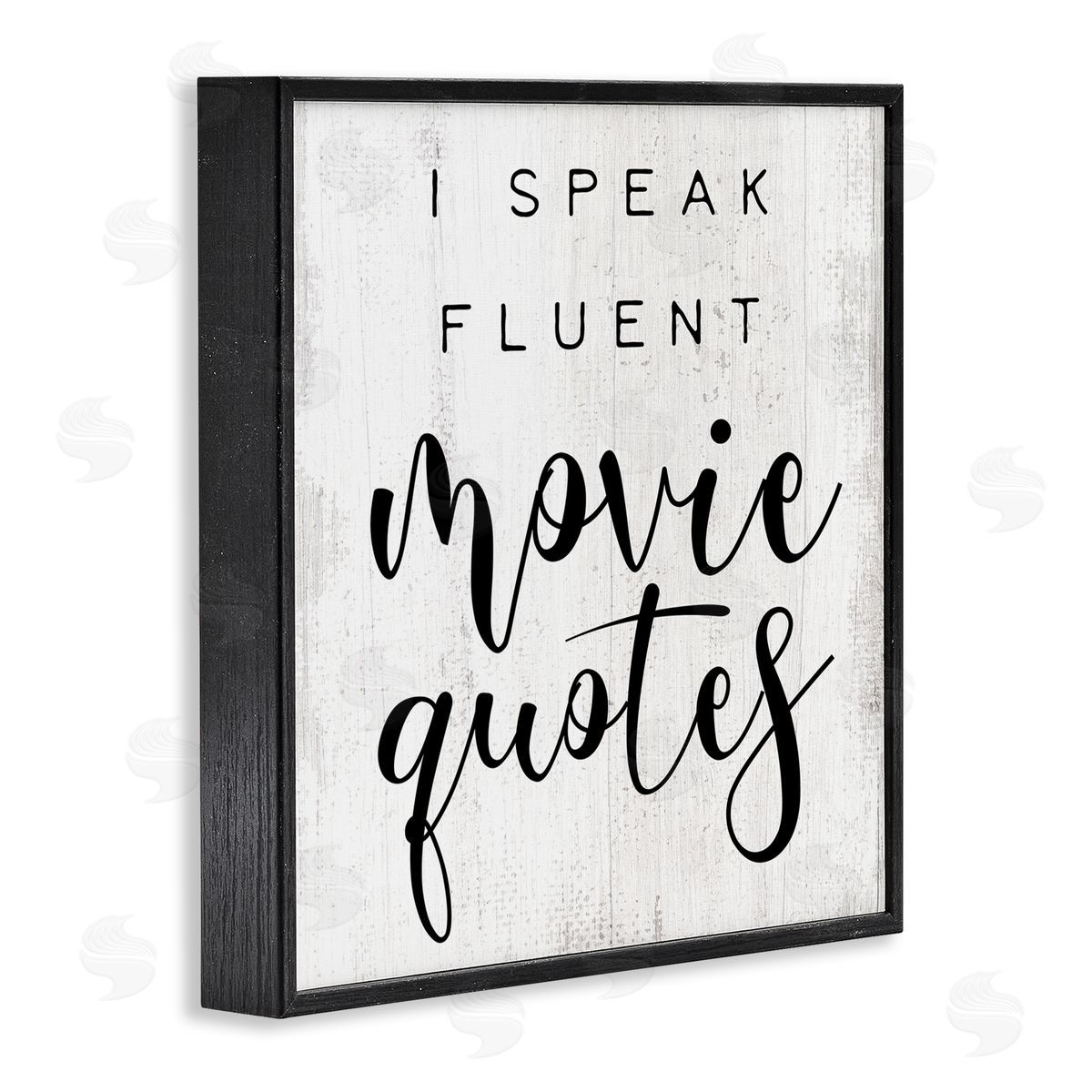 Fluent Movie Quotes Phrase Black Frame Print Wall Art, Home Decor by Stupell Studio