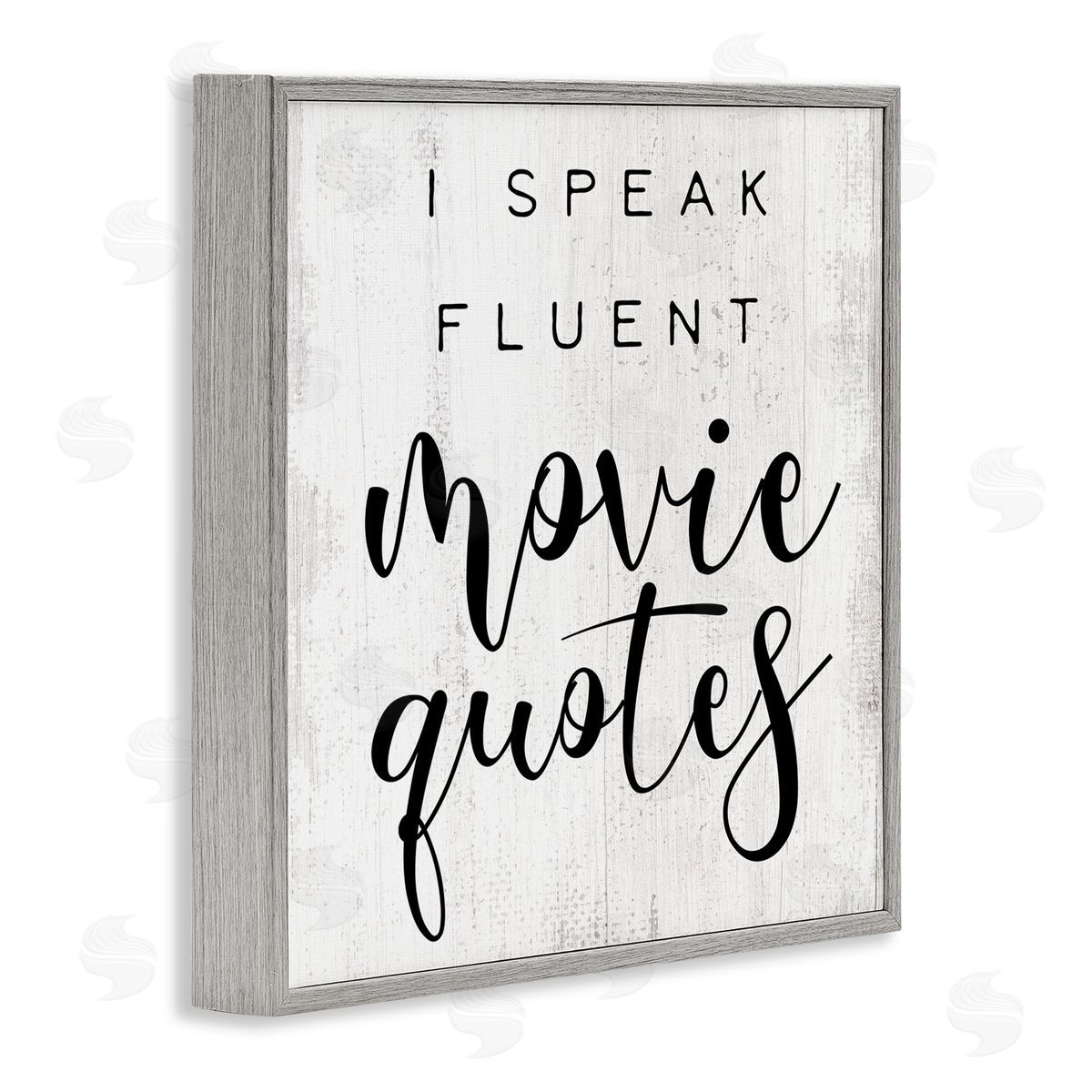 Fluent Movie Quotes Phrase Grey Frame Print Wall Art, Home Decor by Stupell Studio