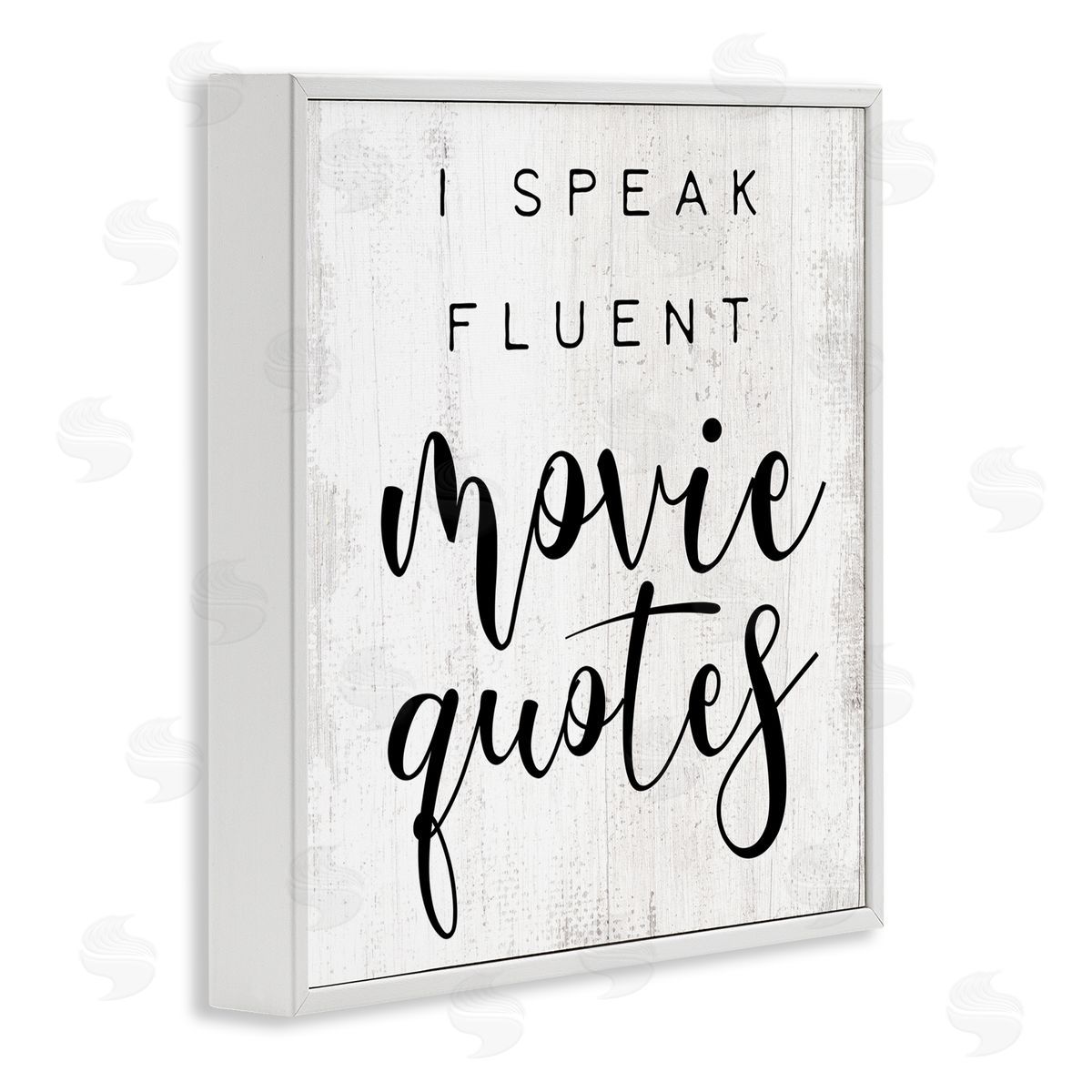 Fluent Movie Quotes Phrase White Frame Print Wall Art, Home Decor by Stupell Studio