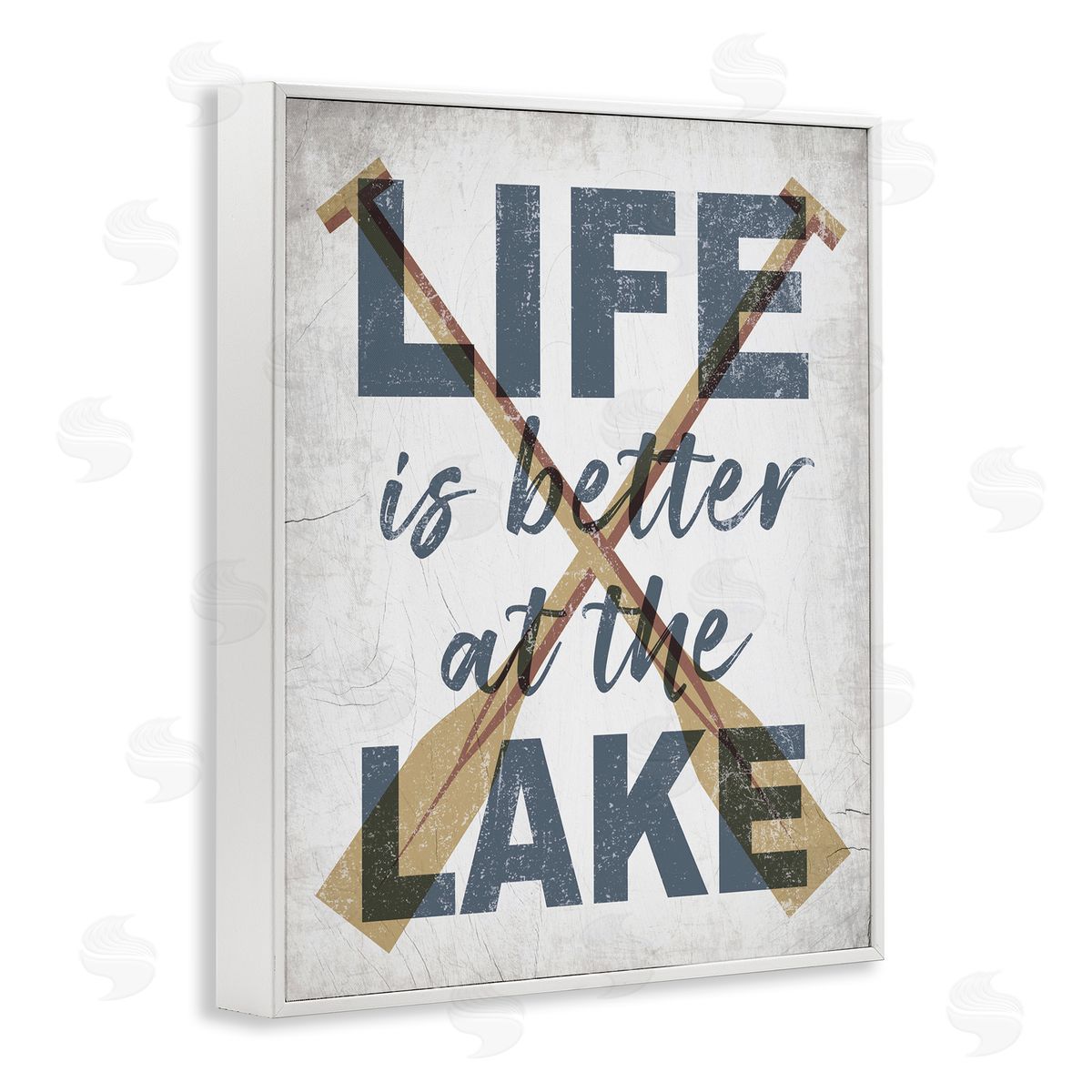 Life is Better at the Lake Oars White Frame Print Wall Art, Home Decor by Stupell Studio