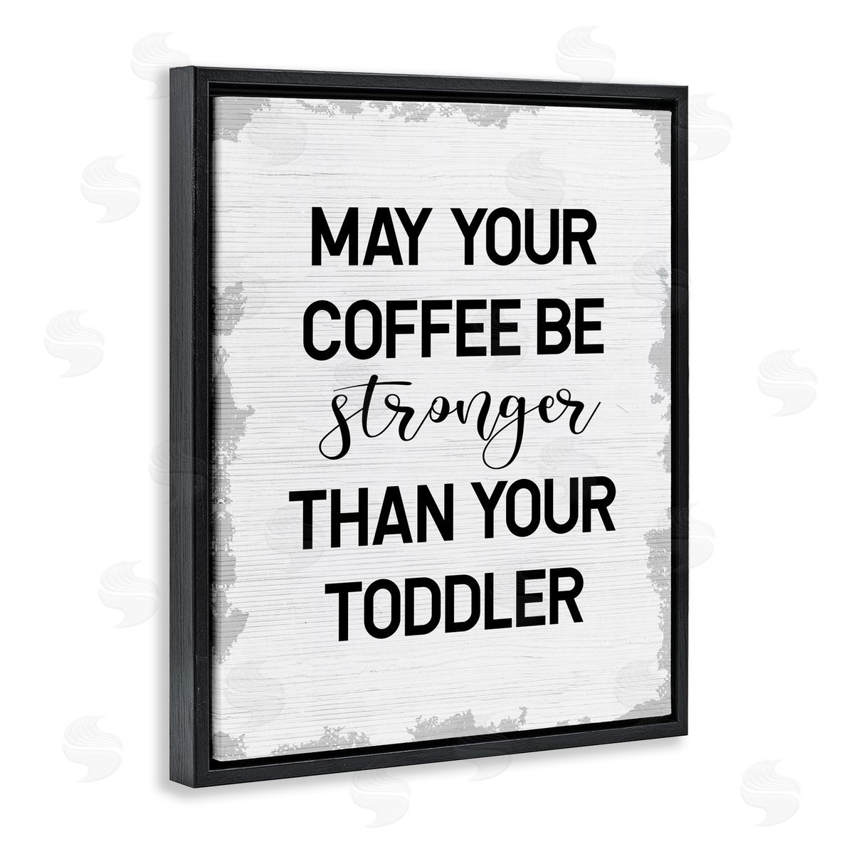 Coffee Stronger Than Toddler Black Floating Frame Canvas Wall Art, Home Decor by Stupell Studio