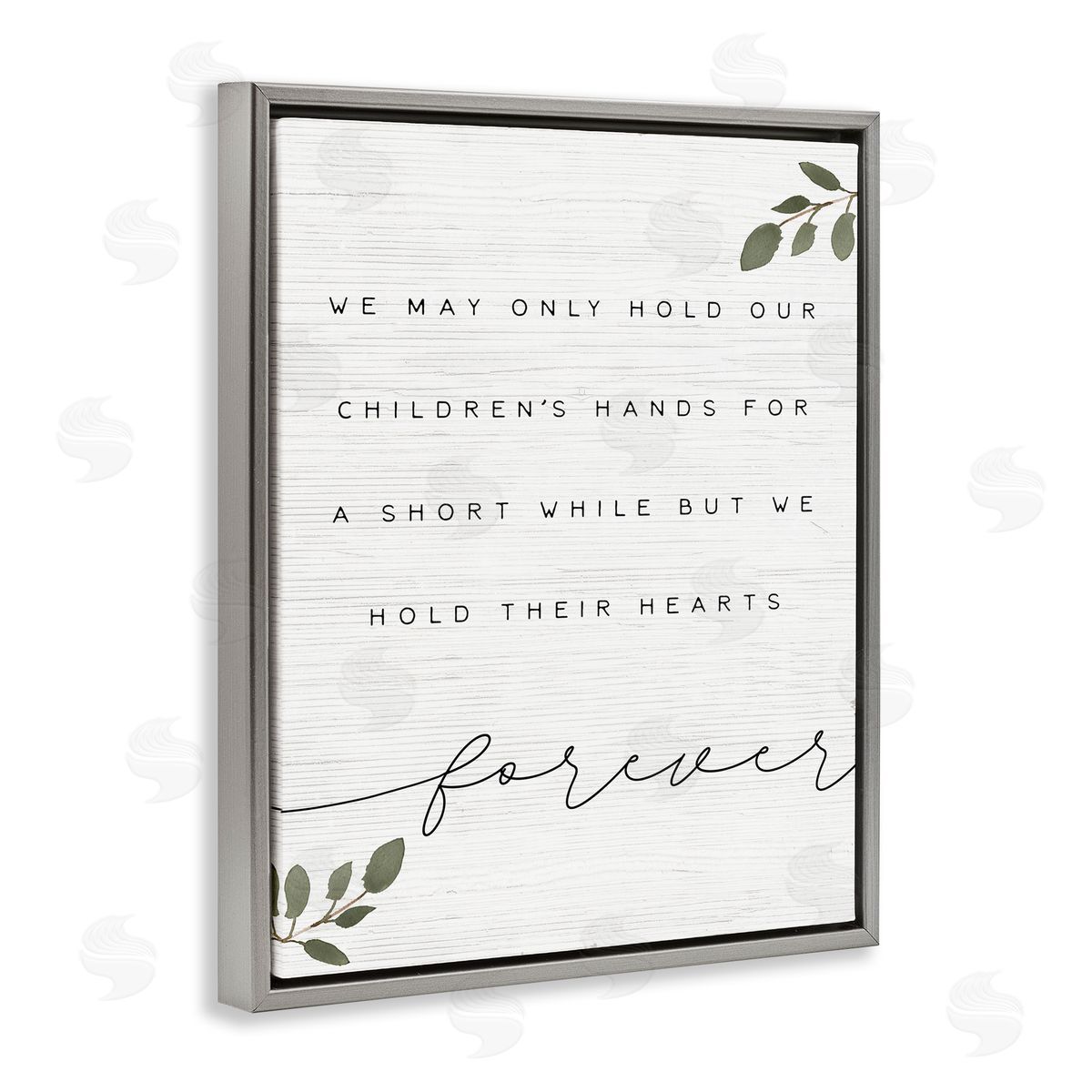Our Children's Hearts and Hands Grey Floating Frame Canvas Wall Art, Home Decor by Stupell Studio
