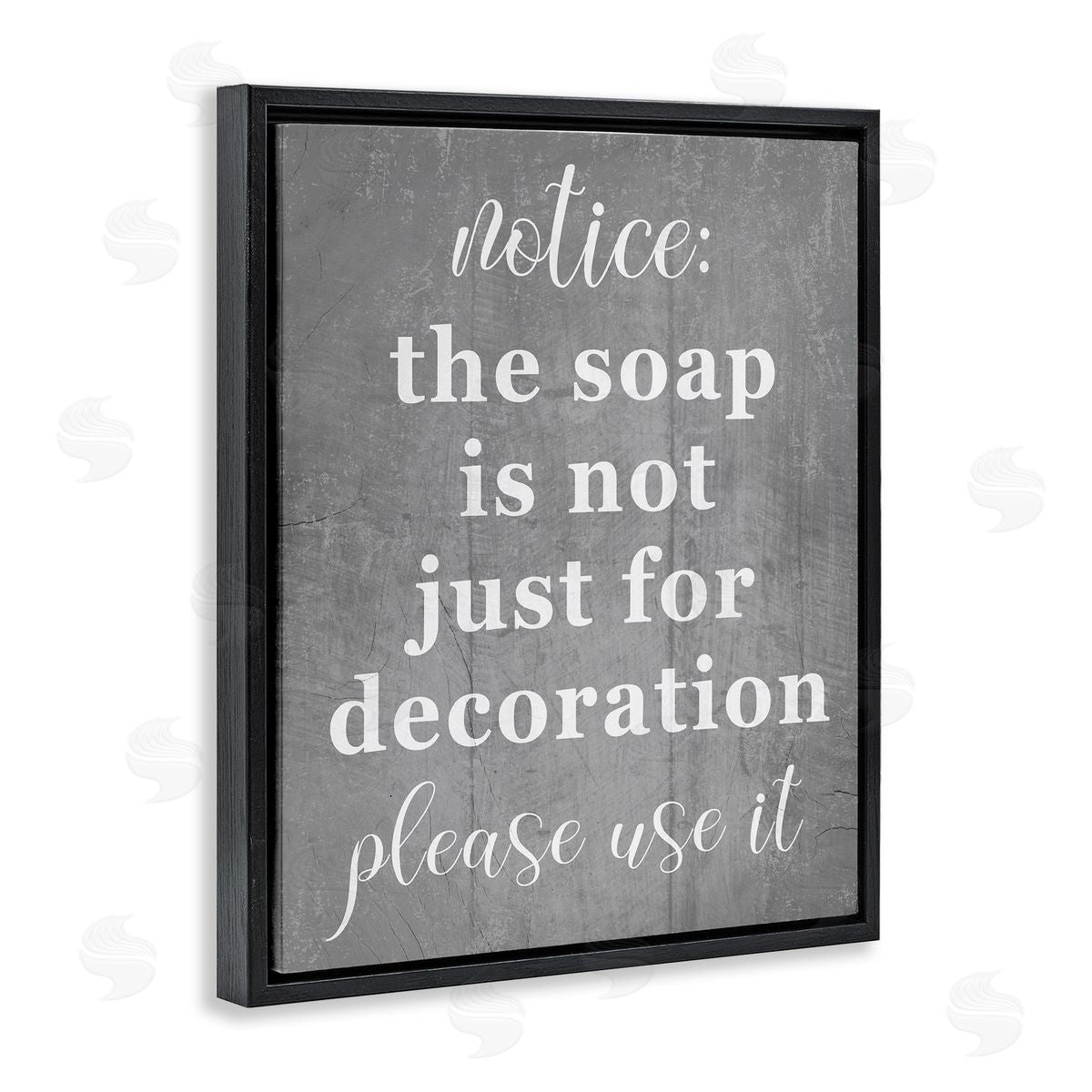 Soap is Not for Decoration Black Floating Frame Canvas Wall Art, Home Decor by Stupell Studio