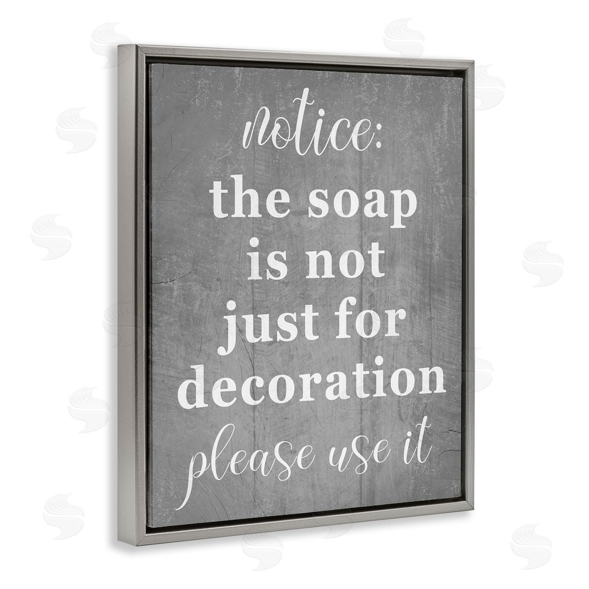Soap is Not for Decoration Grey Floating Frame Canvas Wall Art, Home Decor by Stupell Studio