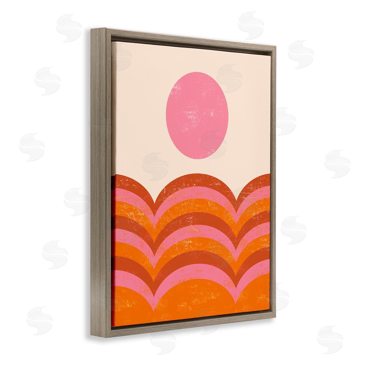 Abstract Sunset Arch Landscape Brown Floating Frame Canvas Wall Art, Home Decor by Stupell Studio