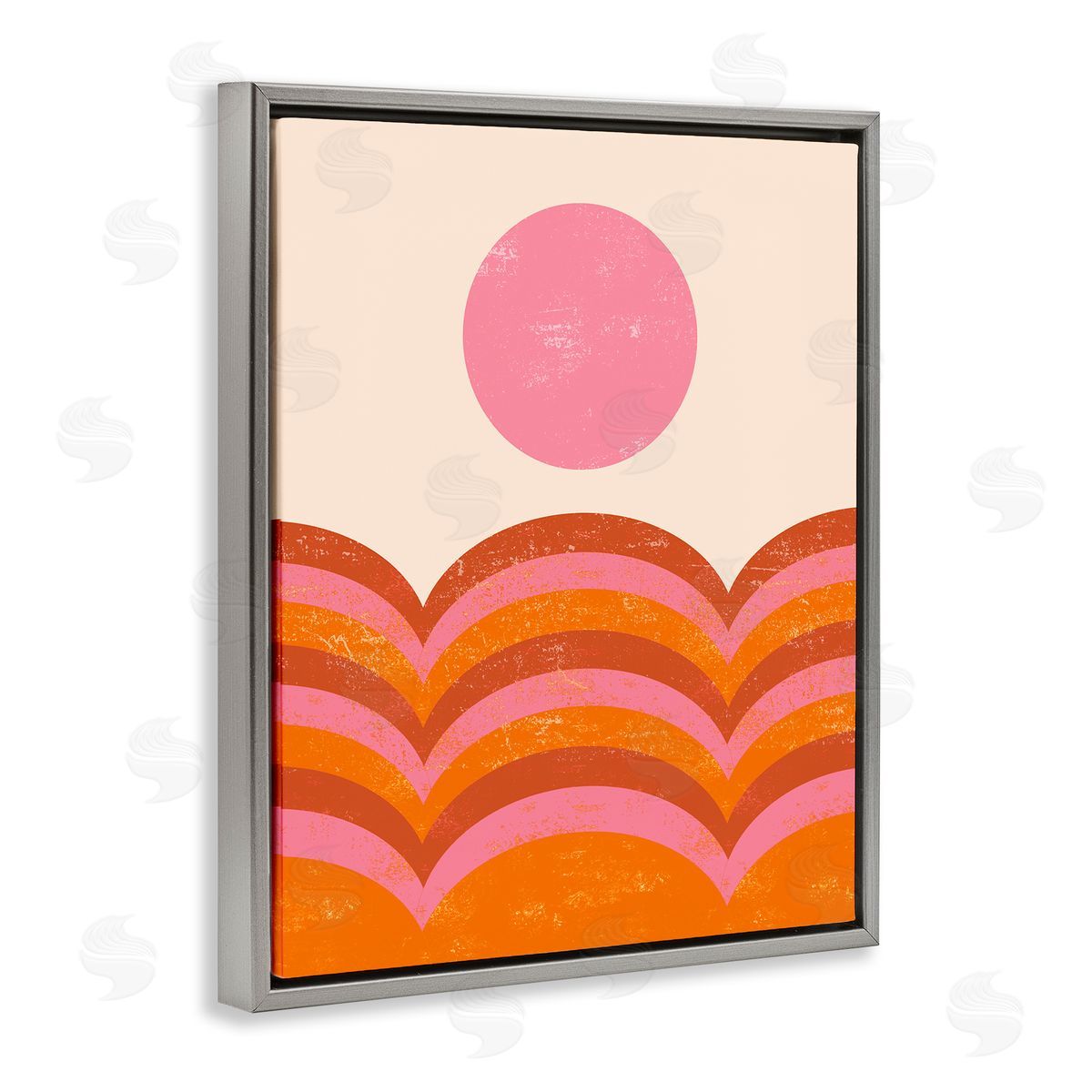 Abstract Sunset Arch Landscape Grey Floating Frame Canvas Wall Art, Home Decor by Stupell Studio