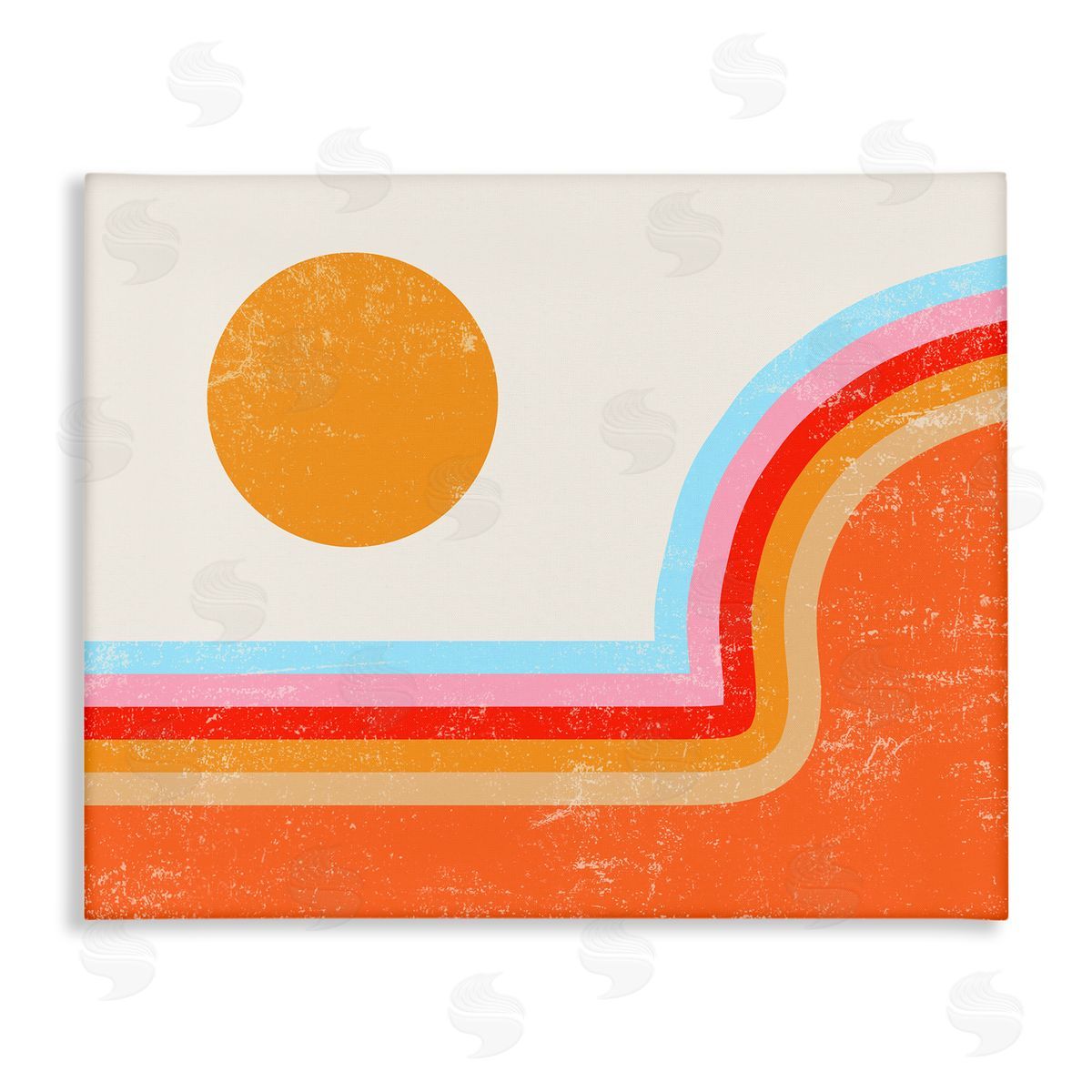 Abstract Sun Over Stripes Canvas Wall Art, Home Decor by Stupell Studio
