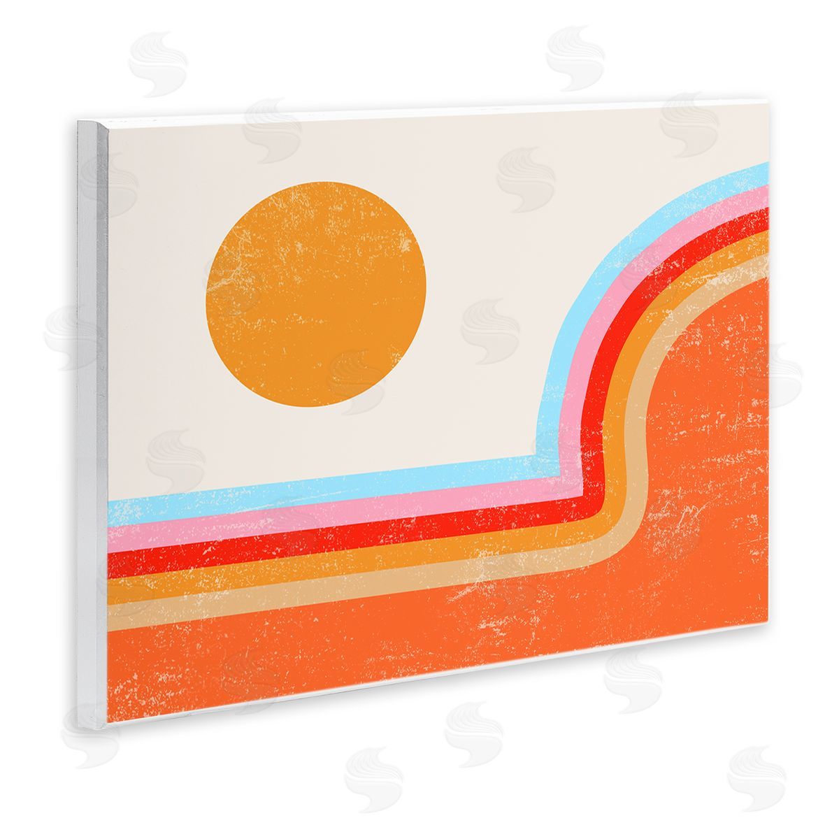 Abstract Sun Over Stripes Wood Plaque Wall Art, Home Decor by Stupell Studio