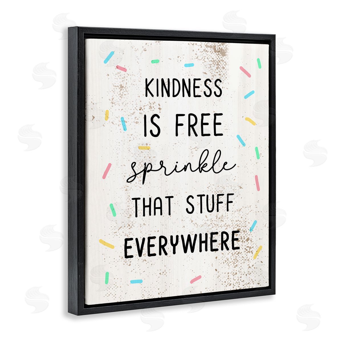 Sprinkle Kindness Everywhere Black Floating Frame Canvas Wall Art, Home Decor by Stupell Studio