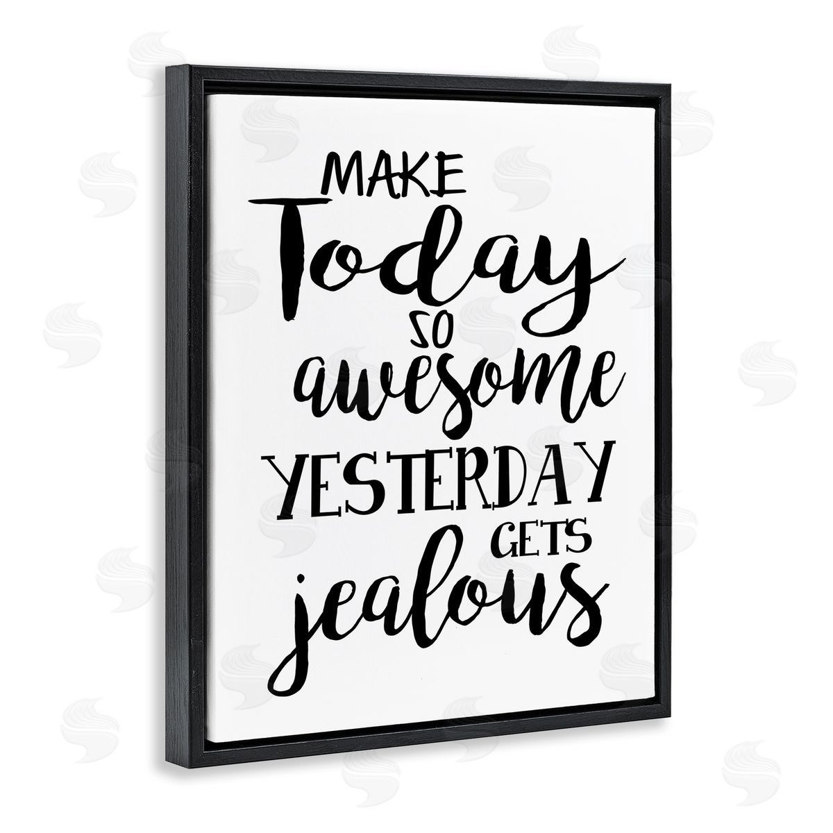 Today Awesome & Tomorrow Jealous Black Floating Frame Canvas Wall Art, Home Decor by Ashley Calhoun