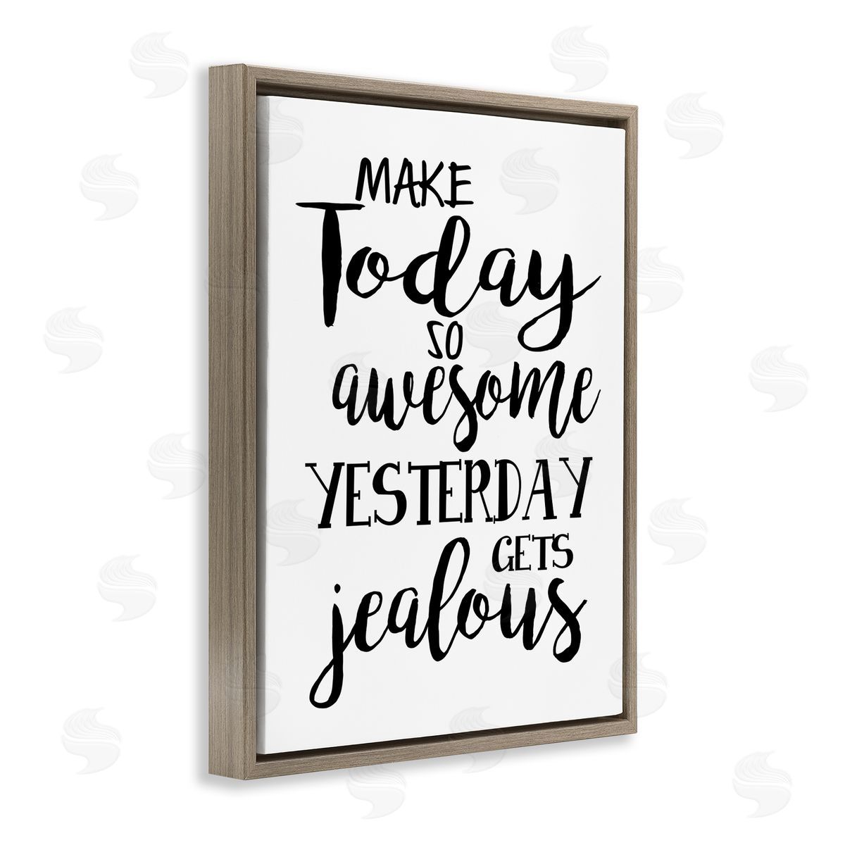 Today Awesome & Tomorrow Jealous Brown Floating Frame Canvas Wall Art, Home Decor by Ashley Calhoun