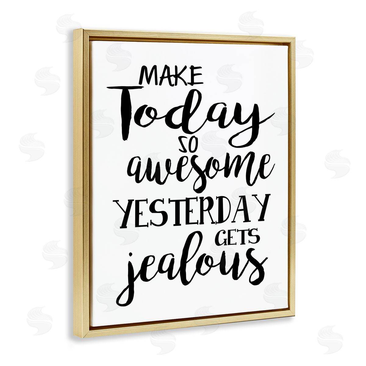 Today Awesome & Tomorrow Jealous Gold Floating Frame Canvas Wall Art, Home Decor by Ashley Calhoun