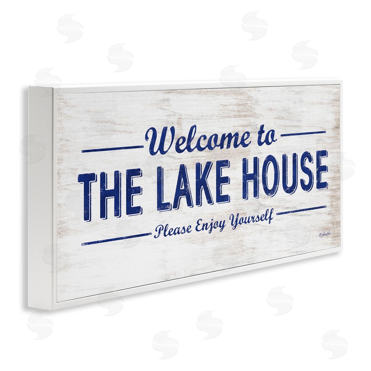 Welcome to the Lake House White Frame Print Wall Art, Home Decor by Lauren Rader