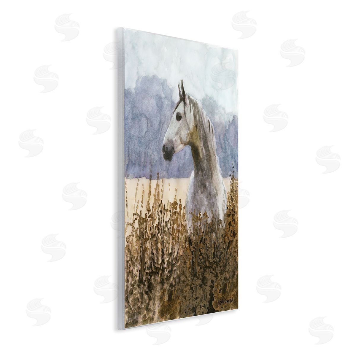 Wild Horse in Tall Grass Wood Plaque Wall Art, Home Decor by Stellar Studio