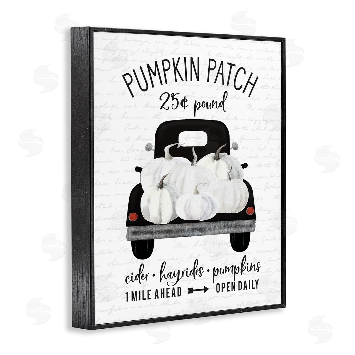 Pumpkin Patch Farm Truck Black Frame Print Wall Art, Home Decor by Lettered and Lined