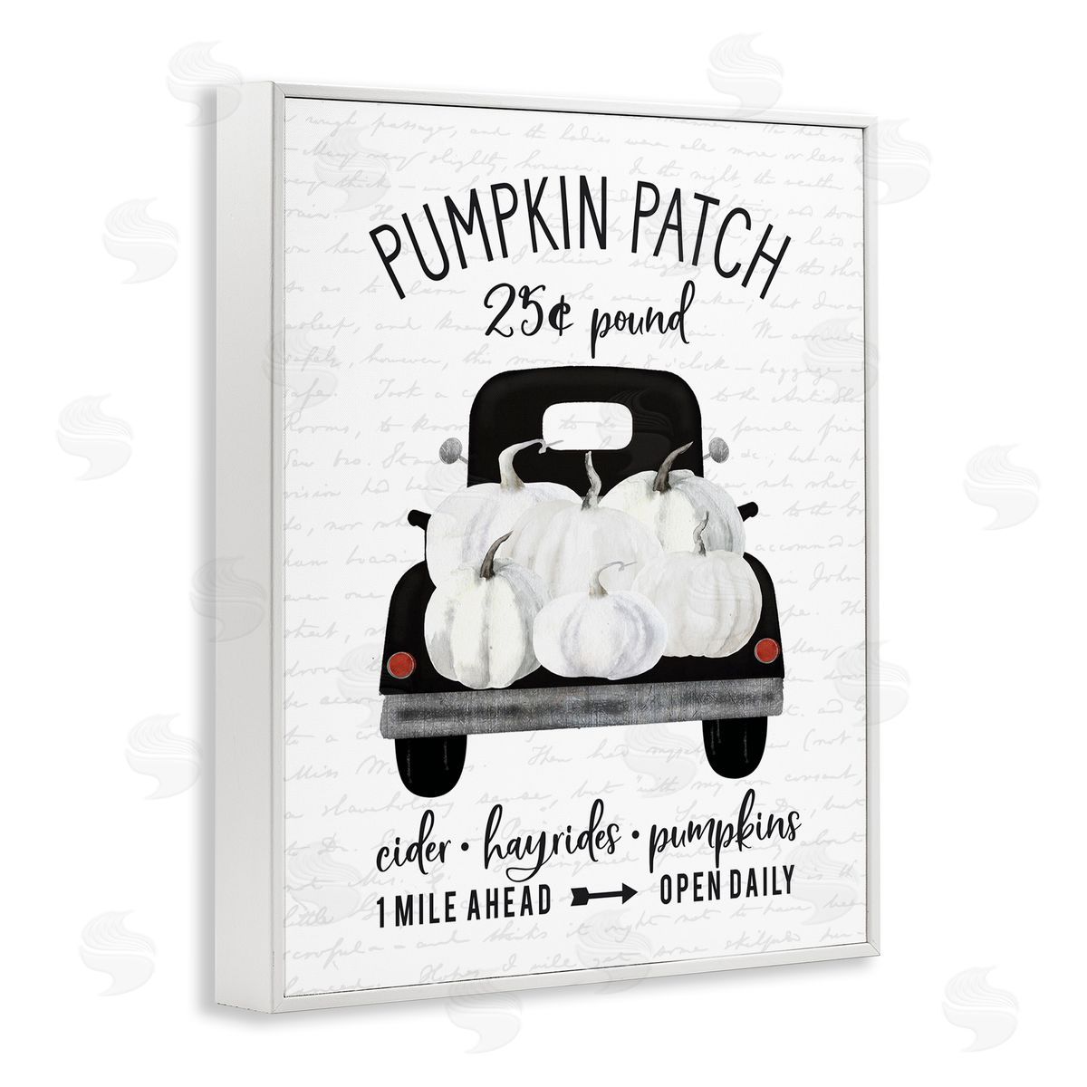 Pumpkin Patch Farm Truck White Frame Print Wall Art, Home Decor by Lettered and Lined