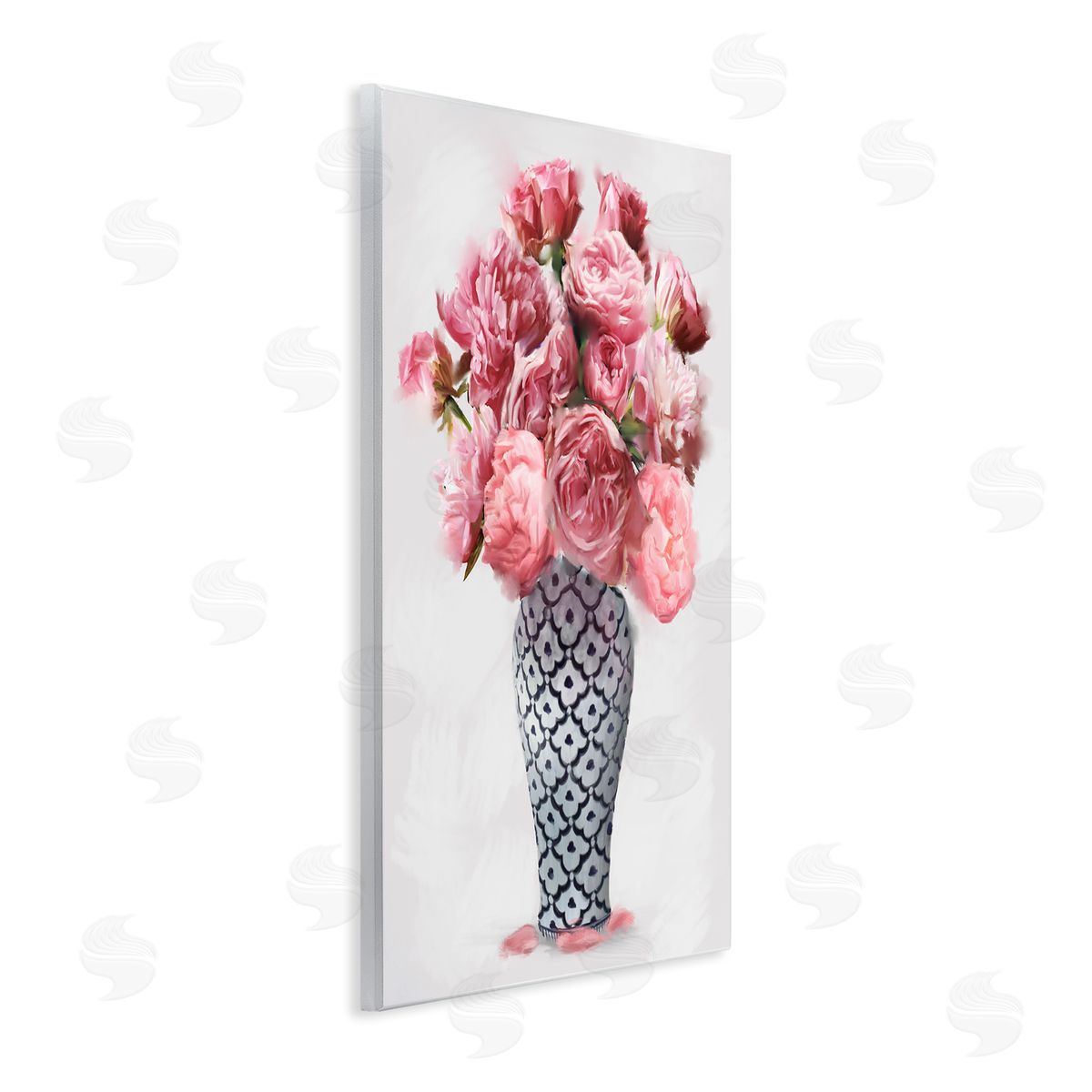 Elegant Pink Peony Bouquet Wood Plaque Wall Art, Home Decor by Ziwei Li