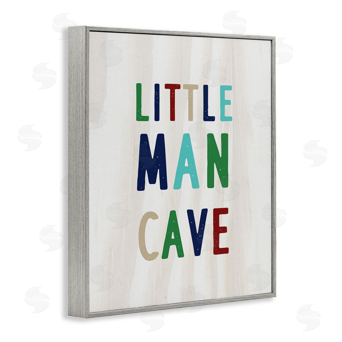 Little Man Cave Multi-Color Text Grey Frame Print Wall Art, Home Decor by Stupell Studio