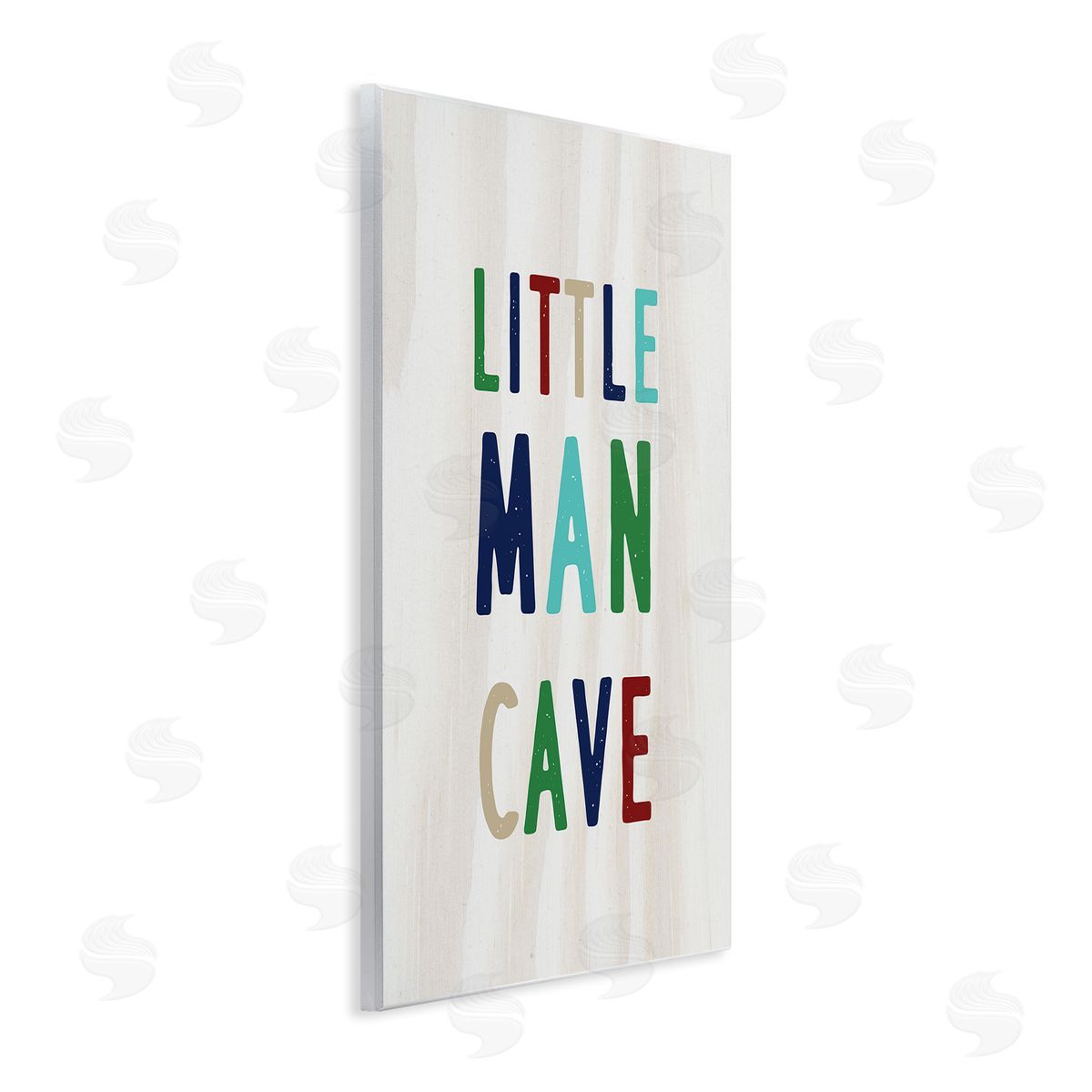Little Man Cave Multi-Color Text Wood Plaque Wall Art, Home Decor by Stupell Studio