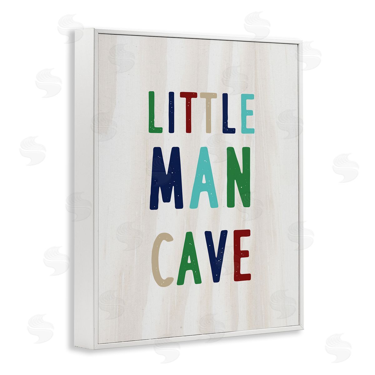 Little Man Cave Multi-Color Text White Frame Print Wall Art, Home Decor by Stupell Studio