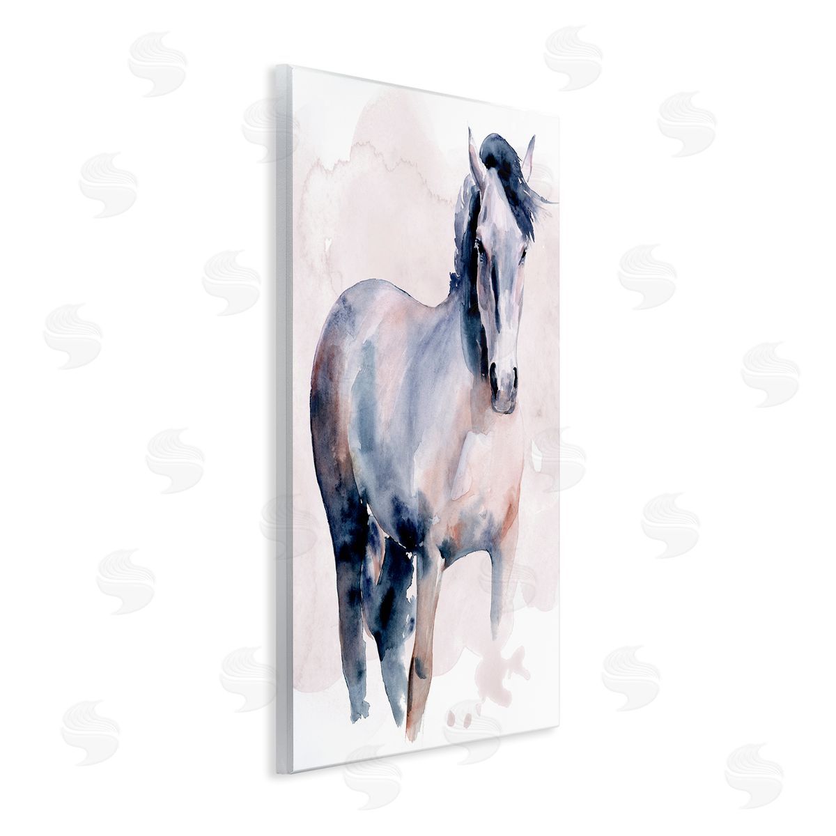 Blue Watercolor Horse Portrait Wood Plaque Wall Art, Home Decor by Jennifer Paxton Parker