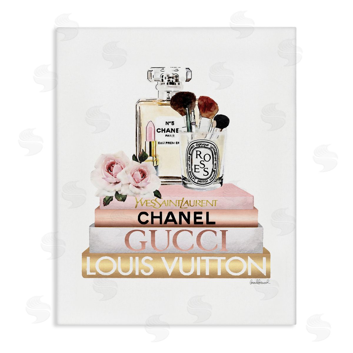 Glam Cosmetics on Fashion Books Canvas Wall Art, Home Decor by Amanda Greenwood