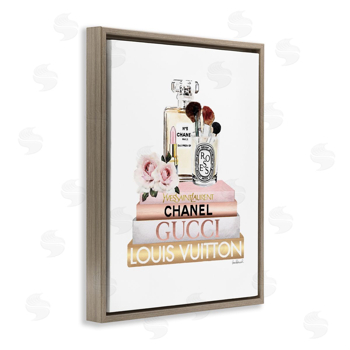 Glam Cosmetics on Fashion Books Brown Floating Frame Canvas Wall Art, Home Decor by Amanda Greenwood