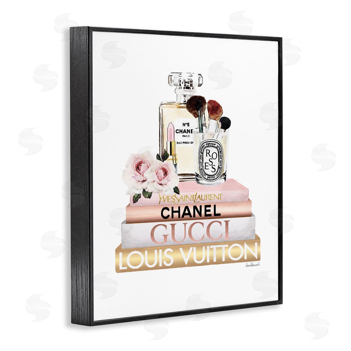 Glam Cosmetics on Fashion Books Black Frame Print Wall Art, Home Decor by Amanda Greenwood