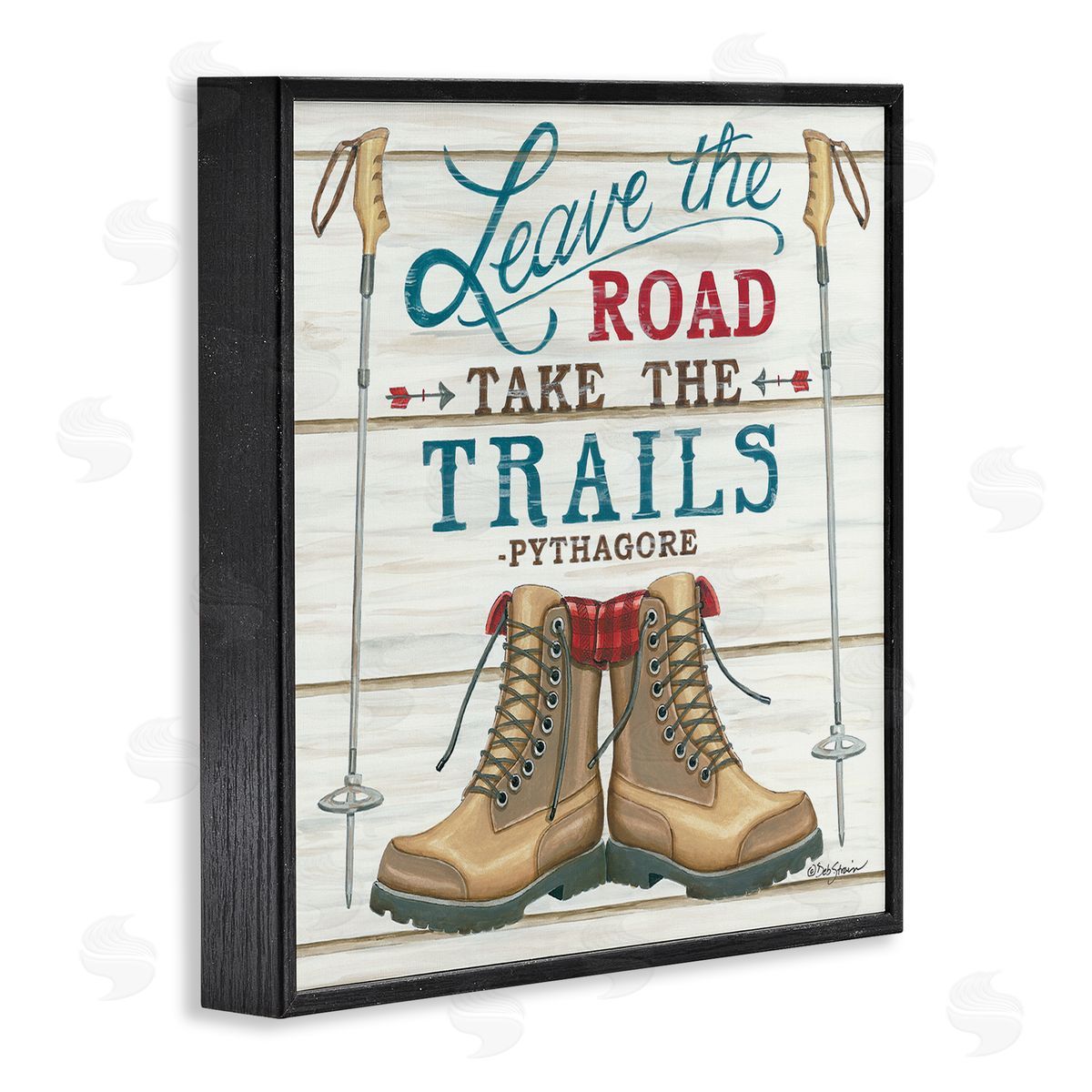 Leave Road Take the Trails Black Frame Print Wall Art, Home Decor by Deb Strain