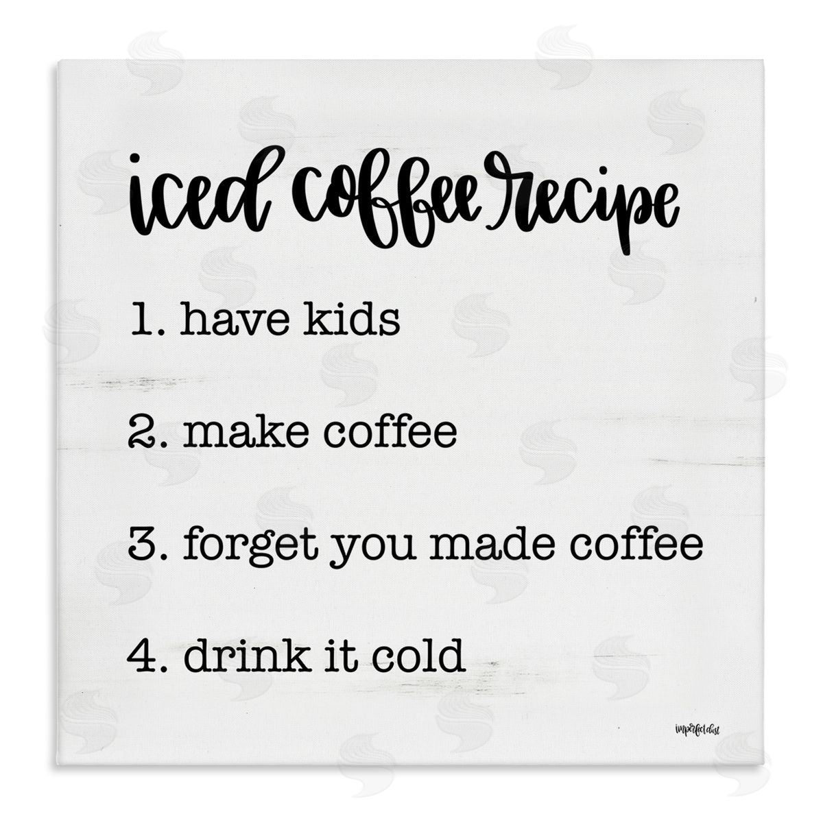 Funny Iced Coffee Recipe Canvas Wall Art, Home Decor by Imperfect Dust