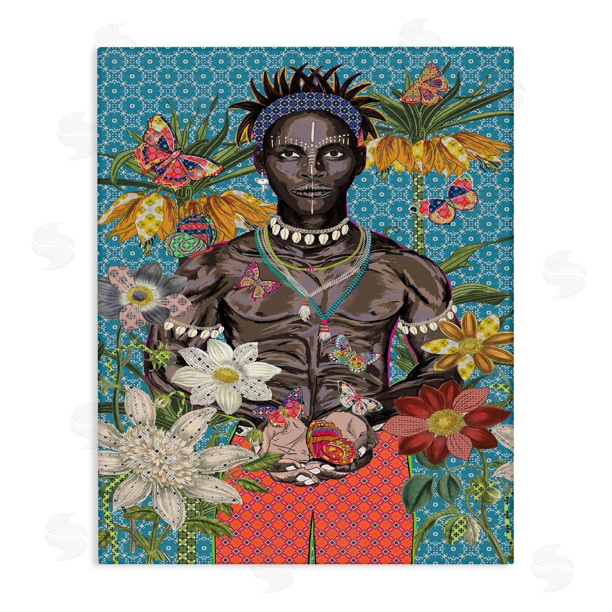 Man Releasing Butterflies Canvas Wall Art, Home Decor by Sangita Bachelet