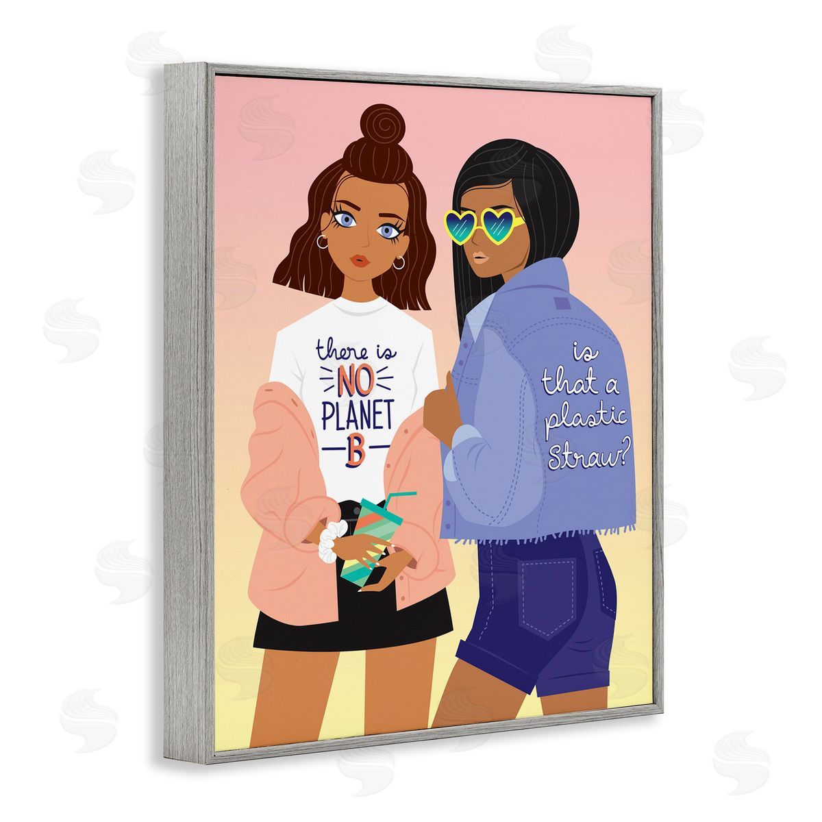 No Planet B Fashion Grey Frame Print Wall Art, Home Decor by Ilis Aviles