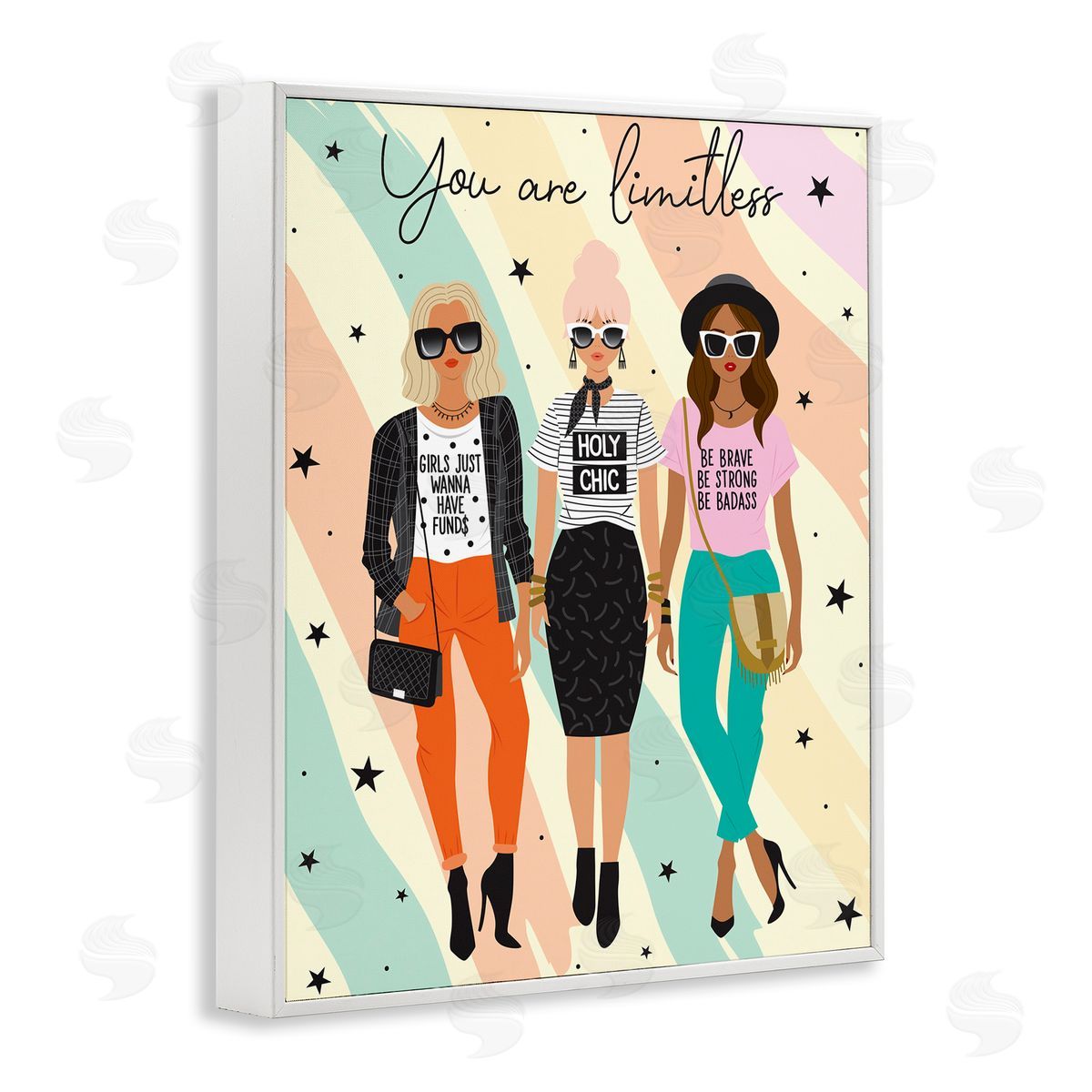 You Are Limitless Fashionistas White Frame Print Wall Art, Home Decor by Ilis Aviles