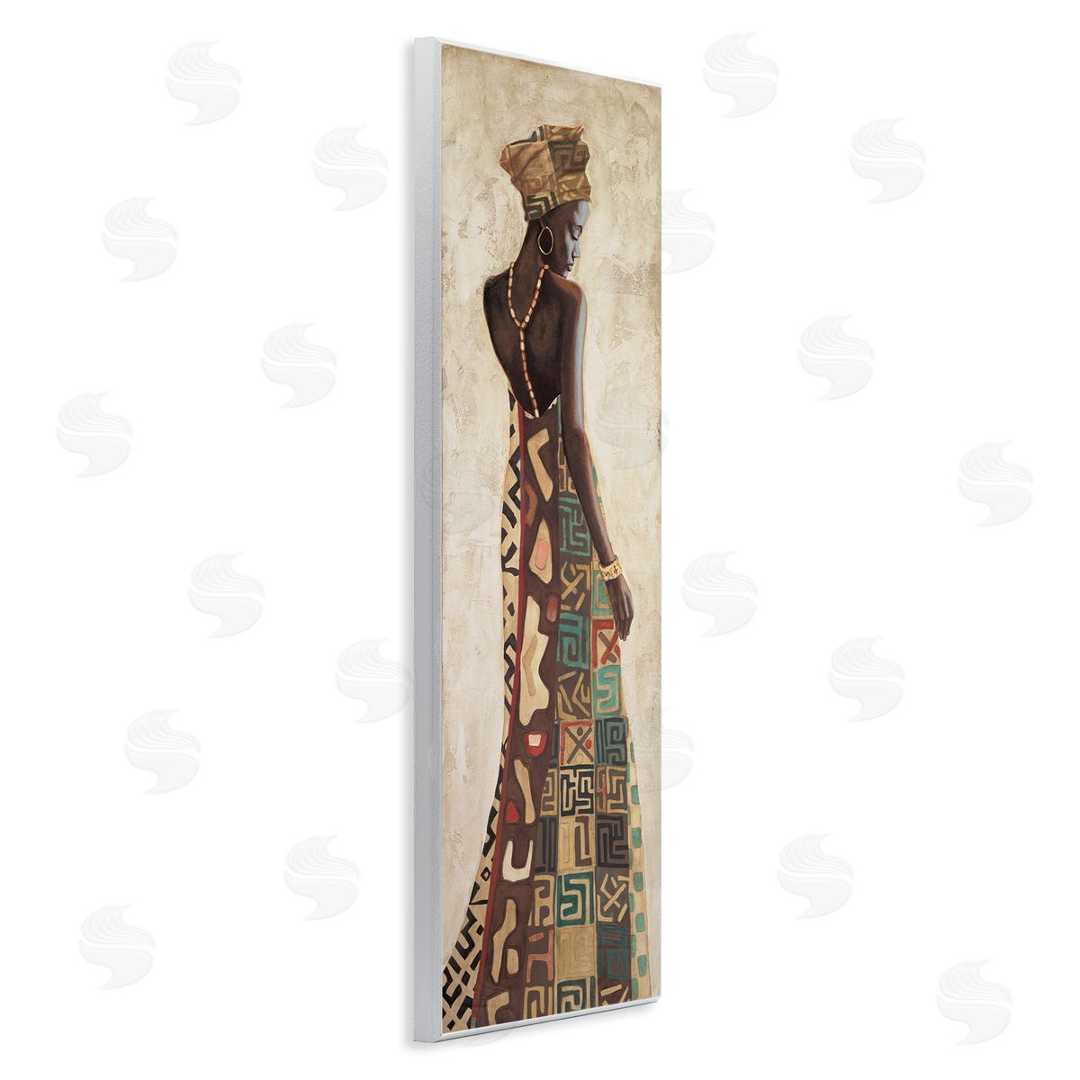 African Woman in Dress Wood Plaque Wall Art, Home Decor by Jacques Leconte