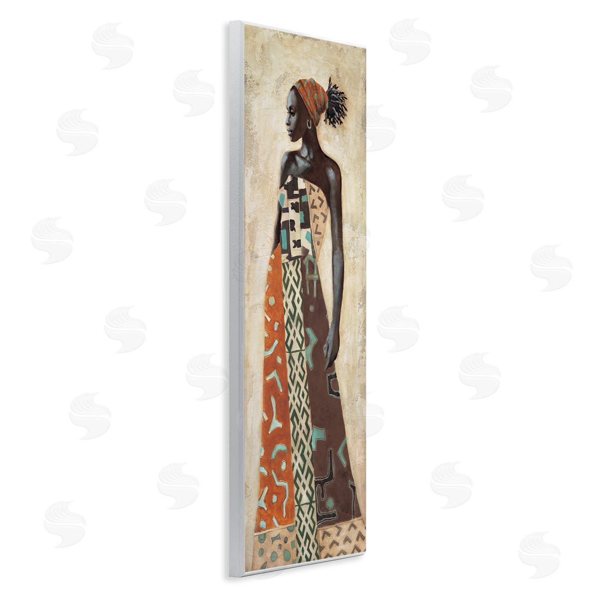 Timeless African Woman in Dress Wood Plaque Wall Art, Home Decor by Jacques Leconte