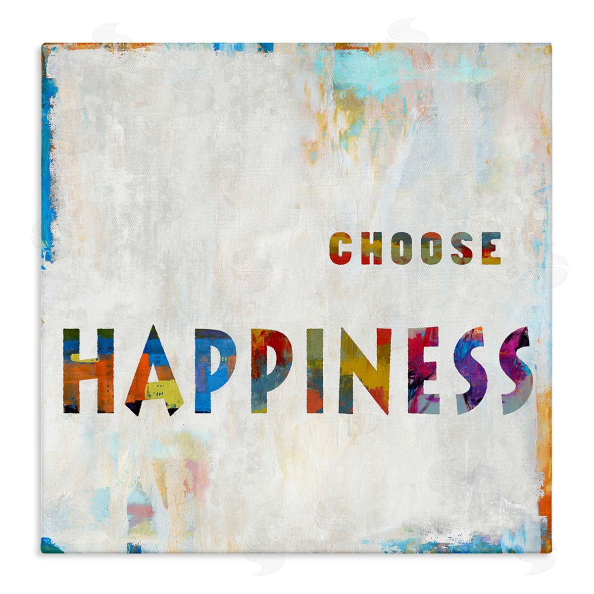 Colorful Choose Happiness Phrase Canvas Wall Art, Home Decor by Jamie MacDowell