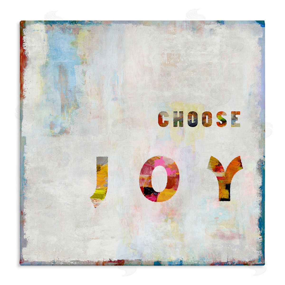 Colorful Choose Joy Phrase Canvas Wall Art, Home Decor by Jamie MacDowell