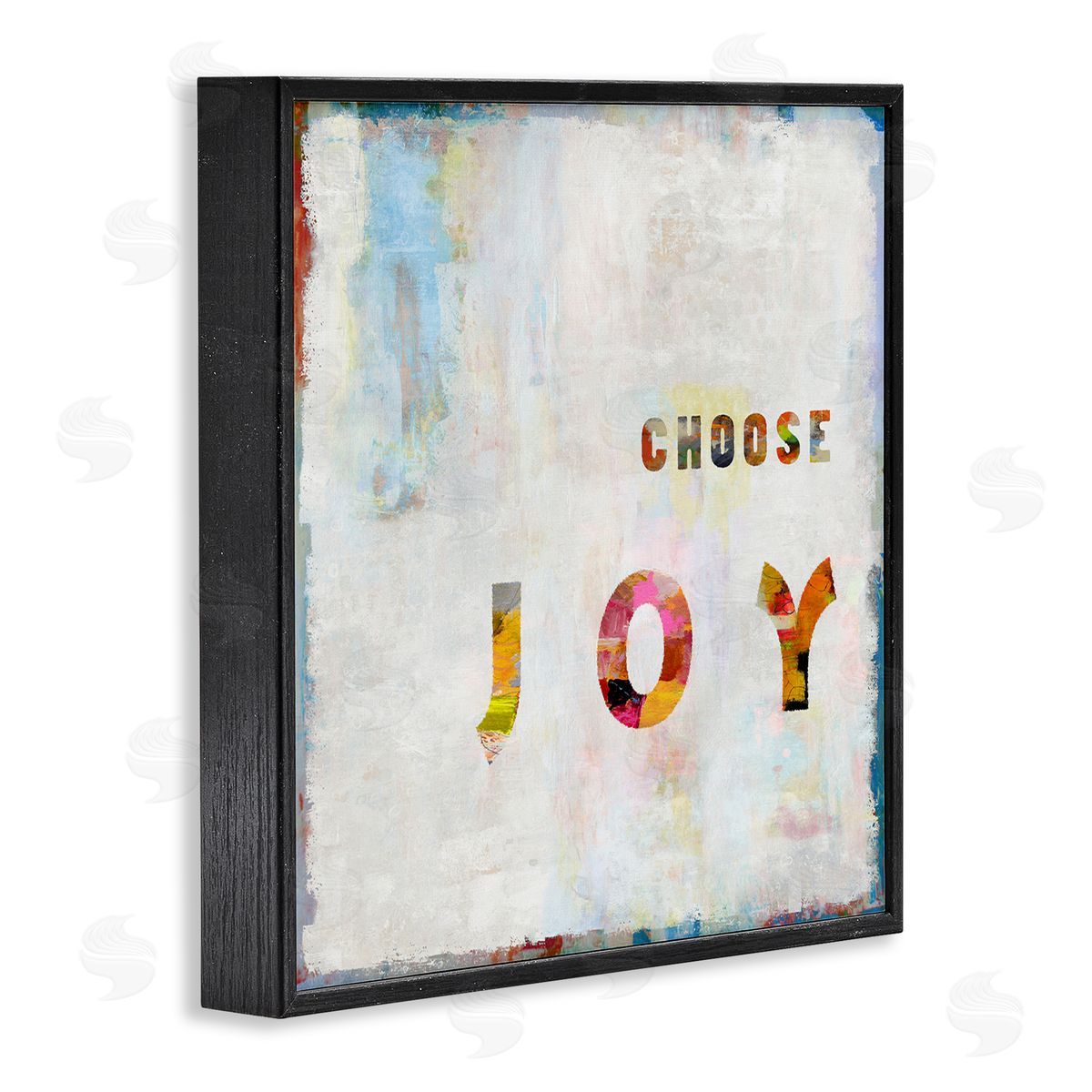 Colorful Choose Joy Phrase Black Frame Print Wall Art, Home Decor by Jamie MacDowell