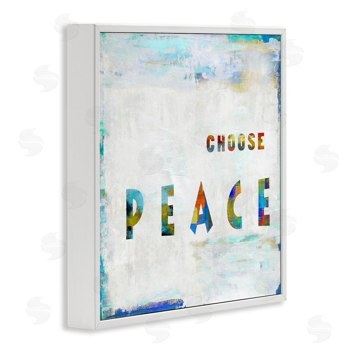 Colorful Choose Peach Phrase White Frame Print Wall Art, Home Decor by Jamie MacDowell