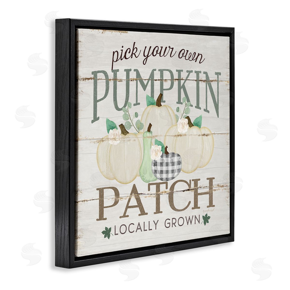 PYO Pumpkin Patch Sign Black Floating Frame Canvas Wall Art, Home Decor by Jennifer Pugh