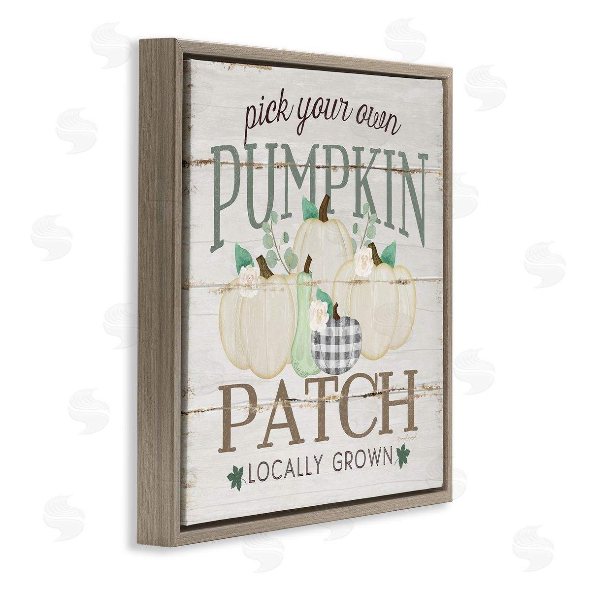PYO Pumpkin Patch Sign Brown Floating Frame Canvas Wall Art, Home Decor by Jennifer Pugh