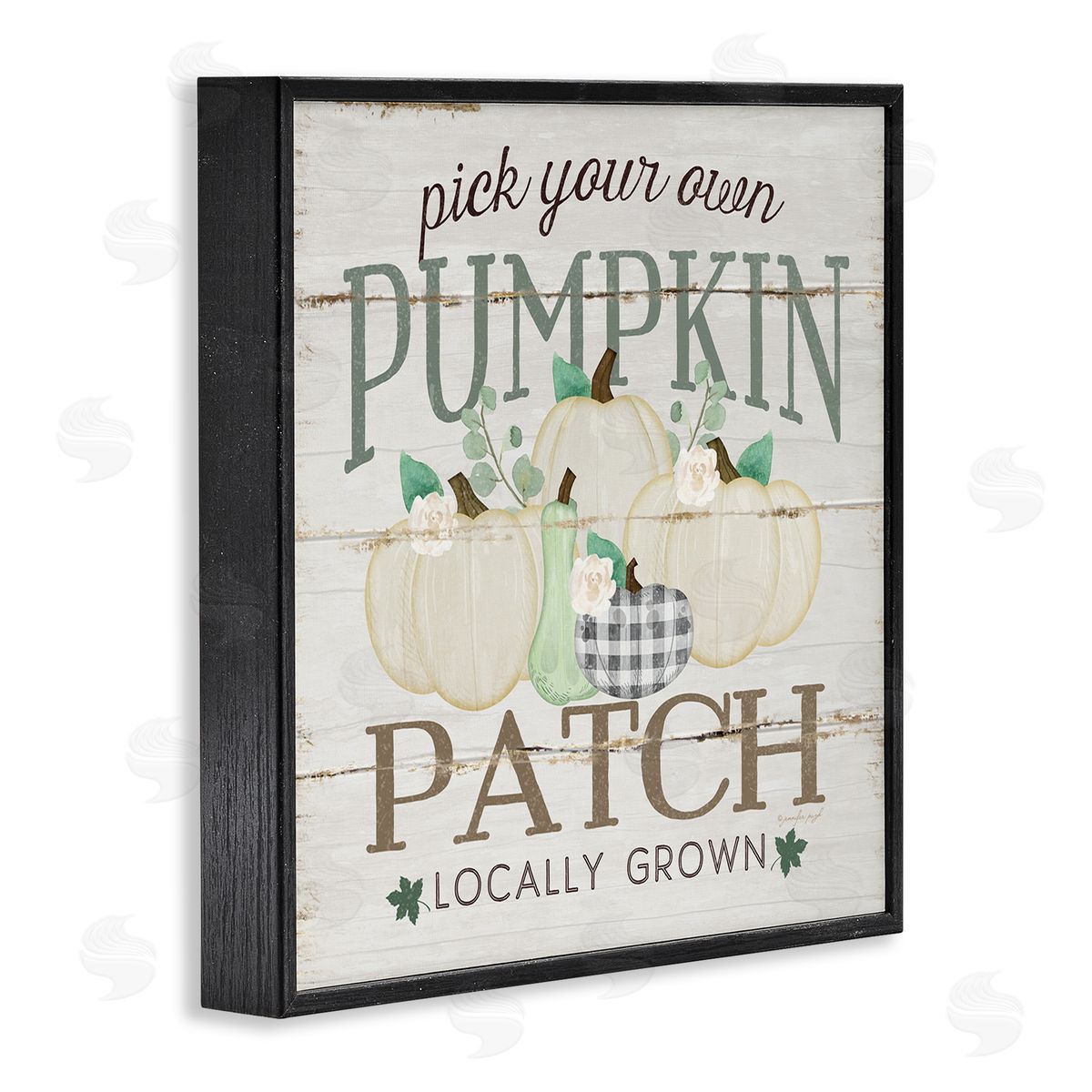 PYO Pumpkin Patch Sign Black Frame Print Wall Art, Home Decor by Jennifer Pugh