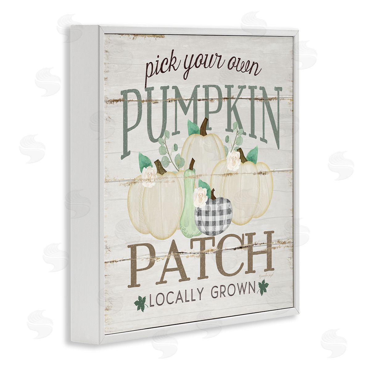 PYO Pumpkin Patch Sign White Frame Print Wall Art, Home Decor by Jennifer Pugh